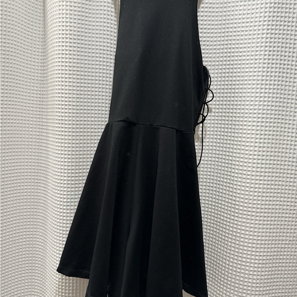POPFLEX Lace Up Black Sleeveless Romper
